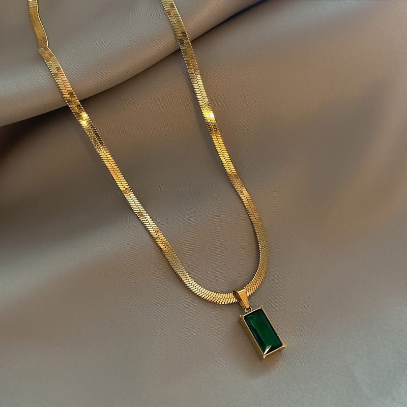 Collar De Lujo Piedra Jade Con Baño En Oro + Envío Gratis